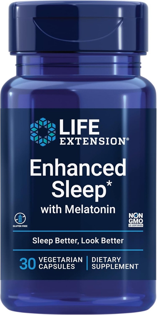 Life Extension Enhanced Sleep with Melatoniini - Melatonin Sleep Supplement for Restful Sleep and Healthy Skin & More ...