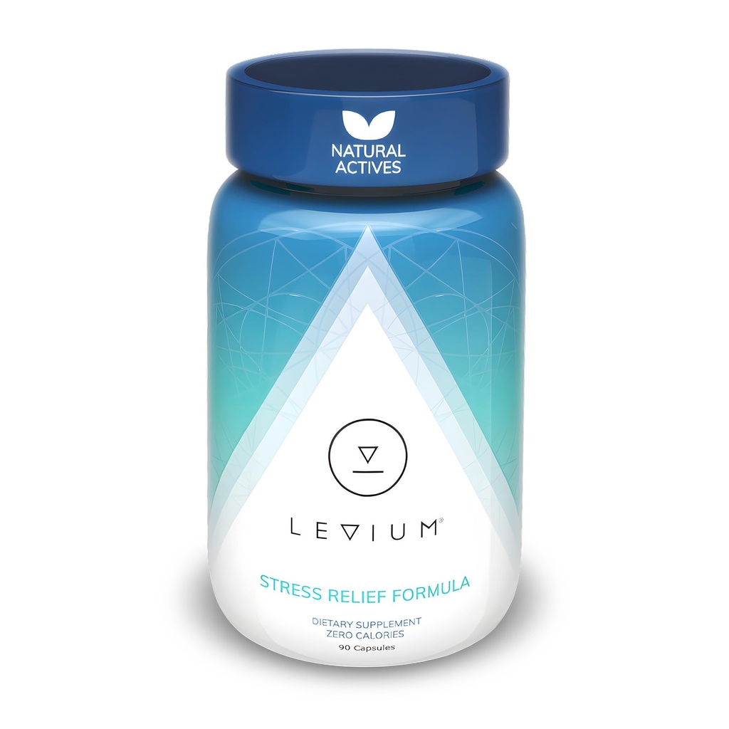 Levium Maximal Stress Relief Supplement | Calm and Mood Support Supplement med KSM-66 Ashwagandha, GABA, L-Theanine, Magnesium | 90 kapslar, 30 Day Supply