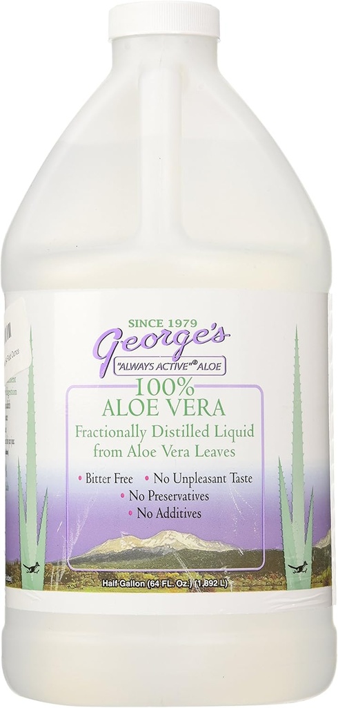 George's Aloe Vera Supplement Softgel, 64 Fluid Ounce, 100% Aina aktiivinen Aloe Vera Liquid