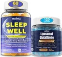 Melatonin Free Natural Sleep Gummies för vuxna + Liposomal Glutathione Gummies Supplement för kvinnor