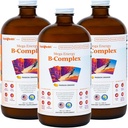 LIQUIDHEALTH Mega Energy Methylated B-Complex, Adult Liquid Vitamin Supplement - Öka energi, Relieve Stress & Fatigue, Immune Support, Heart & Gut Health - Made in USA, Vegan, Sugar-Free (3 Pack)