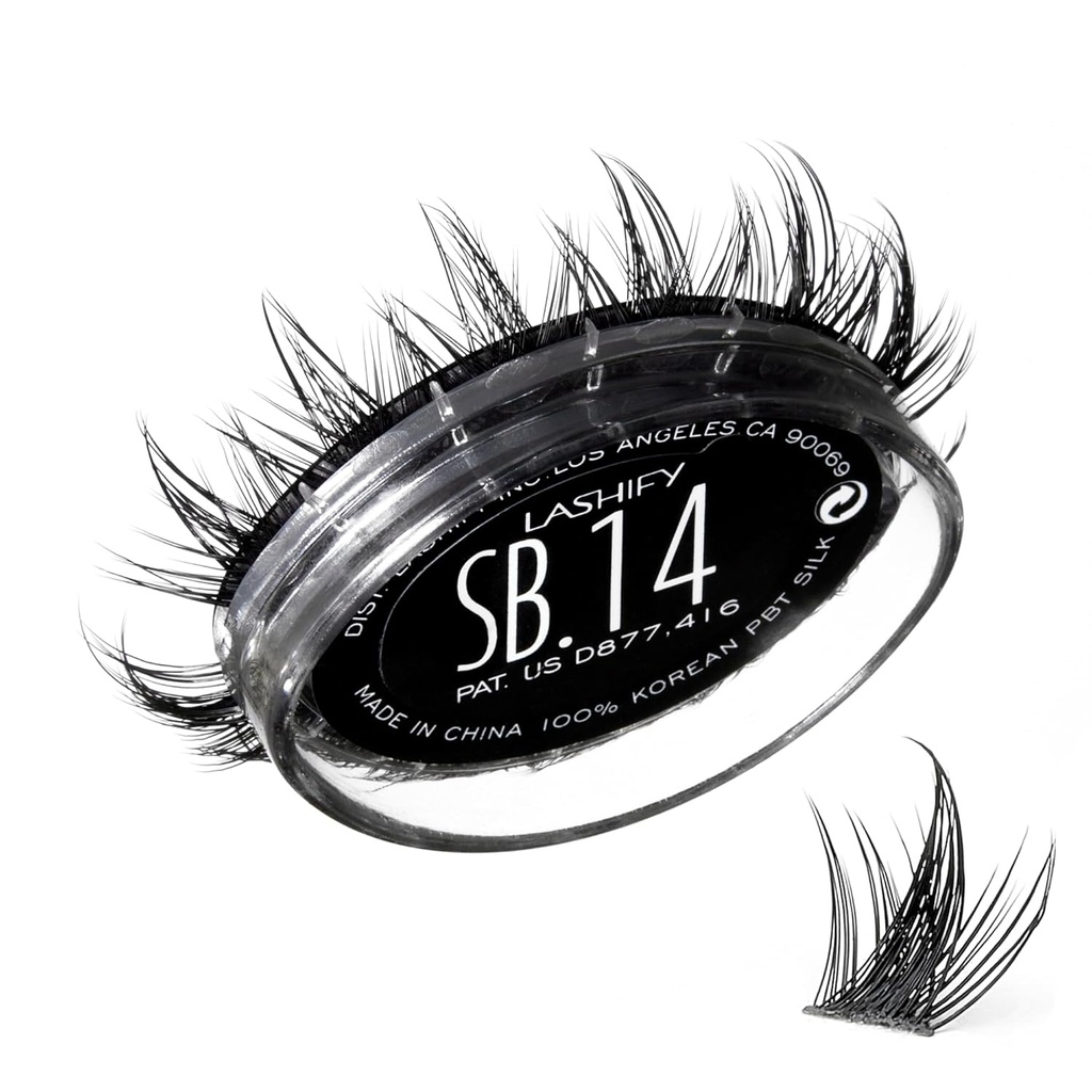 Lashify Star Burst 14mm Gossamer DIY silmäripsilaajennukset Refill, Ultimate Multi-Pength Multi Layered Lash, Musta, Helppo väärä Lashes