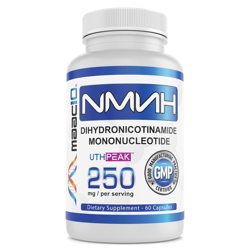 MAAC10 NMNH (NMN Supplement Alternative) 250mg Servering | UthpeakTM NMNH (Dihydronicotinamide Mononucleotide) för bättre stabilitet | 30-dagars leverans.