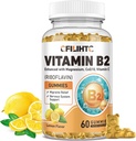 B2-vitamiinia Riboflaviini 400 mg täydentää lapsille ja aikuisille - Magnesium Glycinate, Sinkki, CoQ10, B12-vitamiinia - Migraine Relief & Energy, Hermoston tuki, sokeriton sitruunan maku, 60ct