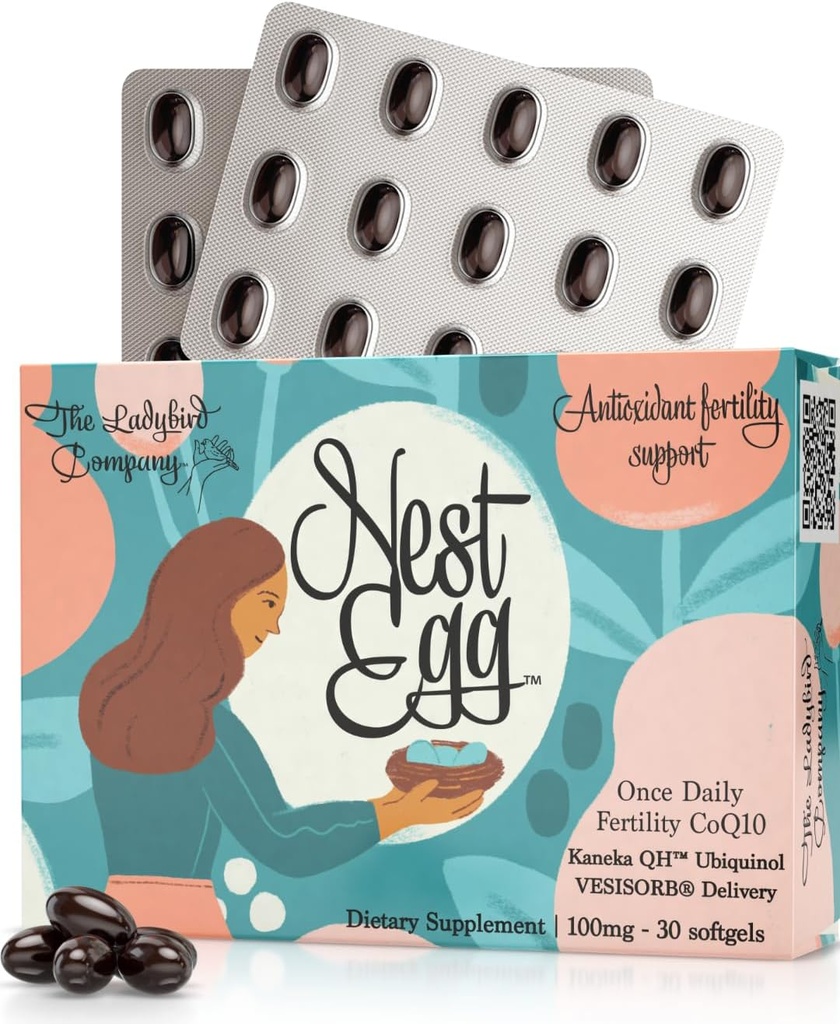 Nest Egg Ubiquinol CoQ10 100mg - Premium CoQ10 hedelmällisyys täydentää naisille - valmistettu USA - 3rd Party testattu - kerran päivässä Softgels (30 kreivi)