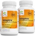Terry Naturally Adaptra - Tillägg för att stödja Adrenal Health - Ashwagandha Supplement med Rhodiola Rosea Extract - Herbal Supplement för att stödja energi och koncentration - 60 kapslar (Pack of 2)