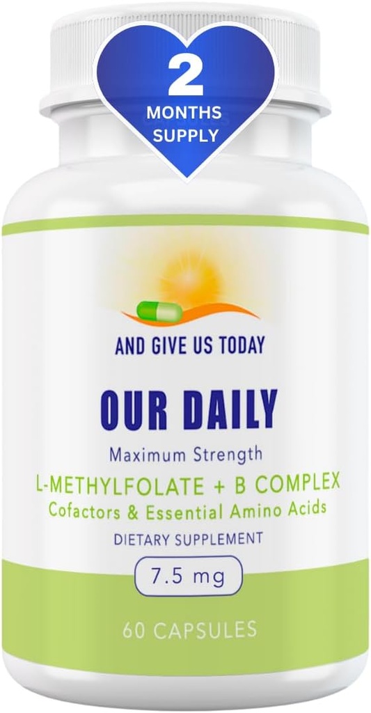 Päivittäinen vites L-Metyylifolaatti B Complex Cofactors & Essential Amino Acids (7,5 mg) - Aktiivinen folaatti, methylated B12 Methylcobalamiini, B6 ja Glysiini - 60