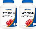 Nutricost C-vitamiinia Rose HIPS 1025mg, 240 kapselia (2 pullot) - Premium ei-GMO, Gluteeniton C-vitamiinin täydentää