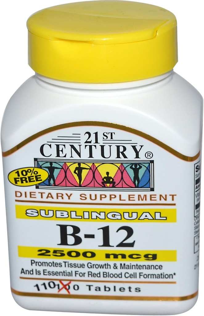 21st Century, B-12, 2500 mikrog, 110 tablettia - 2kpl