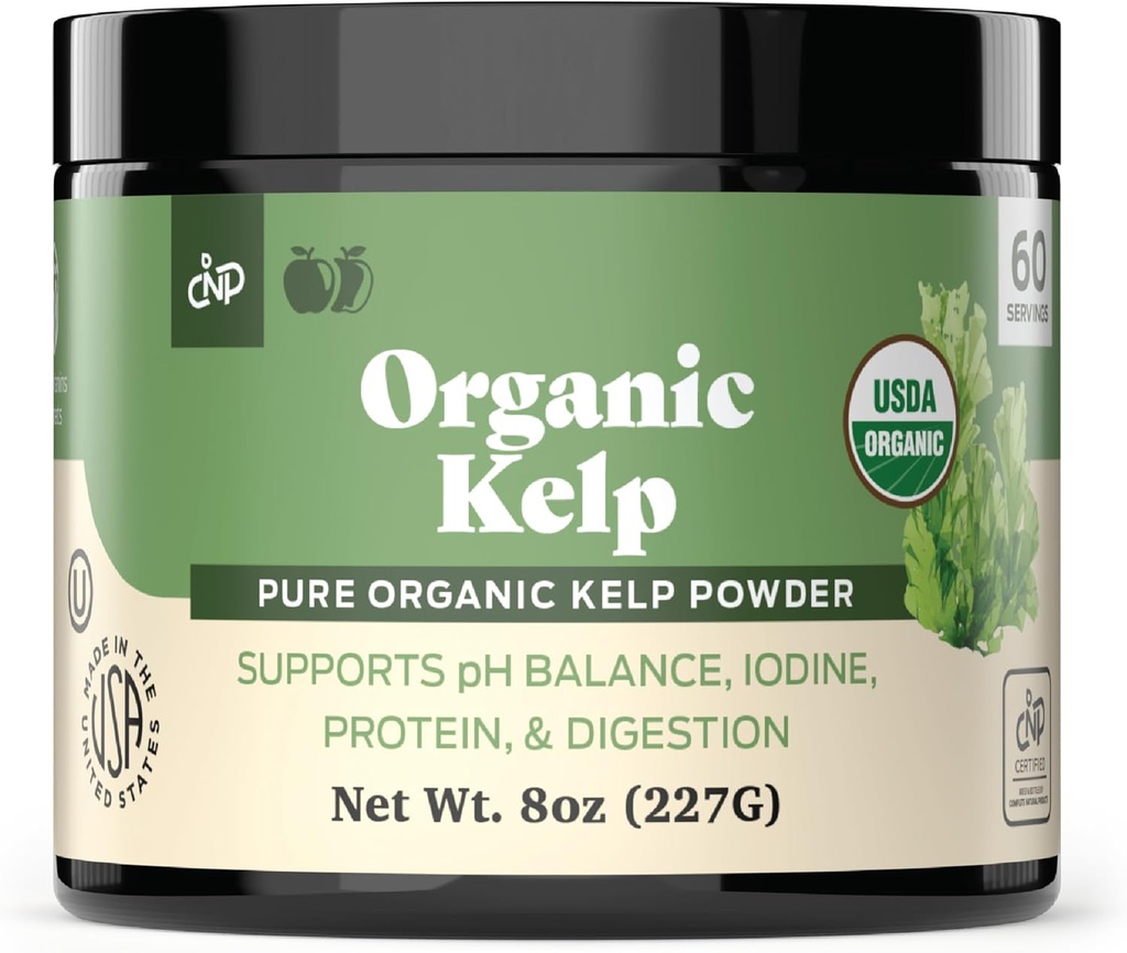 Organic Kelp Powder Supplement - Bulk Raw, Dry, Pure Sea Kelp Seaweed Powder 8oz 75 Tarjoilu Kilpirauhasen, Jodi, & Digestio