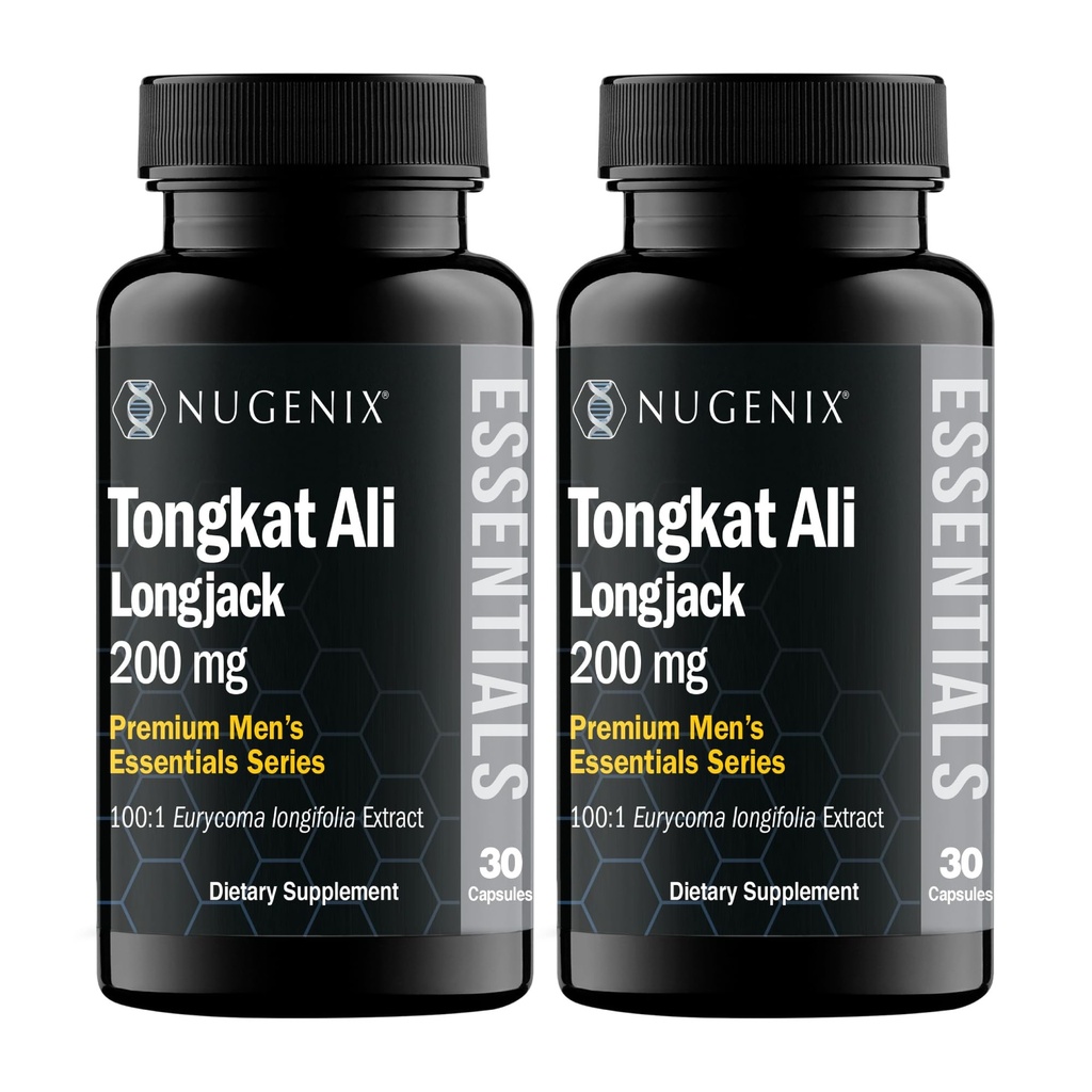 Nugenix Essentials Tongkat Ali miehille, tuki miesten terveydelle, Longjack Eurycoma Longifolia Extract, 60 Count