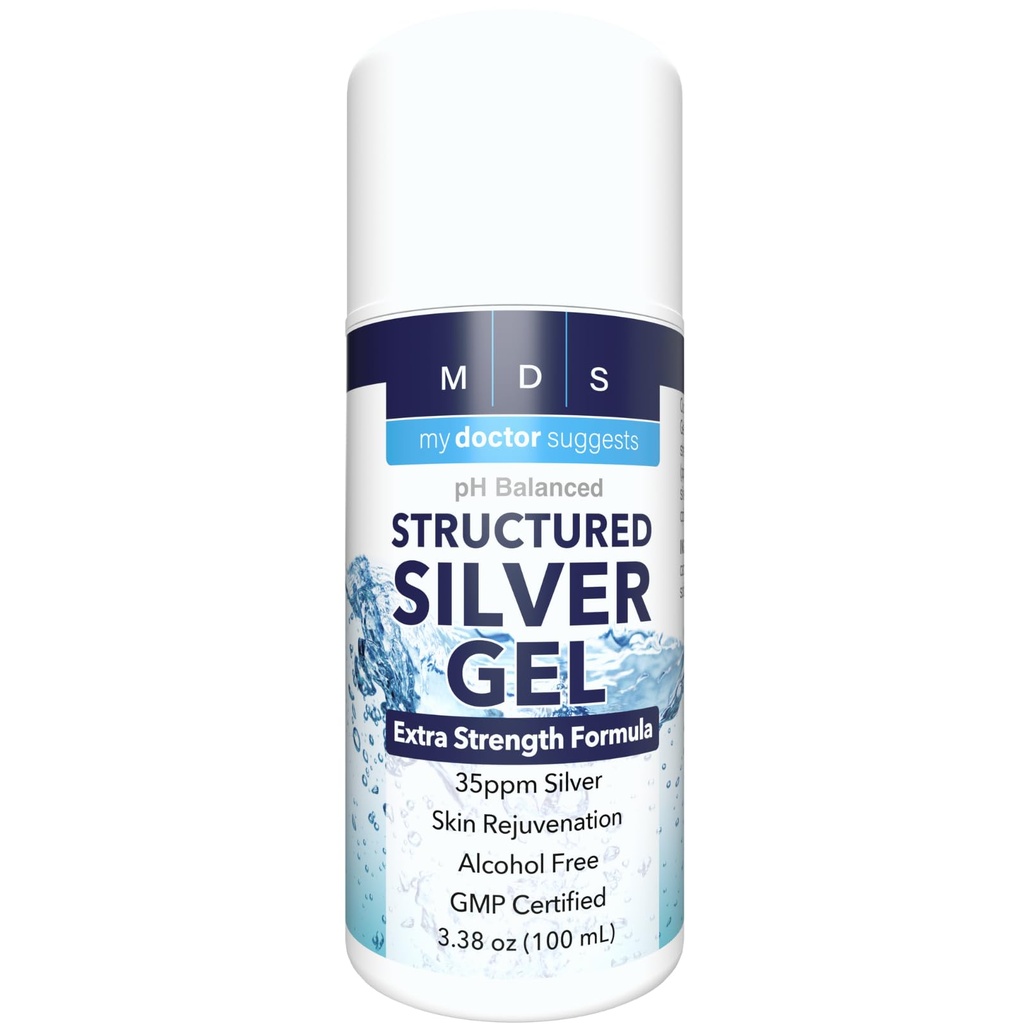 Strukturerad kolloidal Silver Gel Extra Styrka - Topisk kylning - pH Balanserad 35ppm Strukturerad Silver Ger lugnande lättnad av Burns & hudirritationer