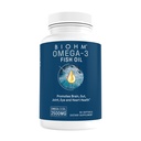 BIOHM Omega-3 Fish Oil (2500mg, 60 Softgels) High Potency 860mg EPA & 630mg DHA, Omega 3 Fatty Acid Supplements för att stödja hjärnan, Joint, Eye, Liver & Gut Health, hållbar källa