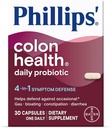 Phillips' Colon Health Daily Probiotic Kapselit, 4-in-1 Symptom Defense auttaa puolustautumaan satunnaisia kaasua, turvotusta, ummetus, ja ripuli, Päivittäinen täydentää, 30 Count