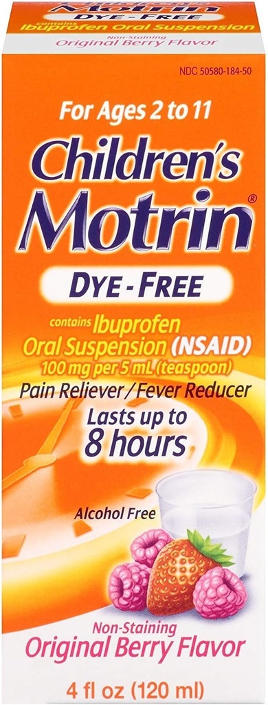 Motrin Children's DyeFree Pain Reliever och Fever Reducer, 4 Fluid Ounce (5 Pack)
