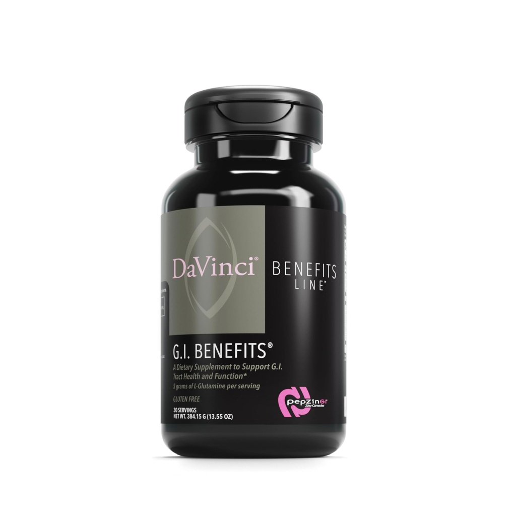 DAVINCI Labs GI Benefits - Digestive Health Supplement Powder med Zink & L-Glutamin * - Support Immune System & Healthy Digestion * - Gut Health Supplement för män och kvinnor - 30 portioner (384,15 g)