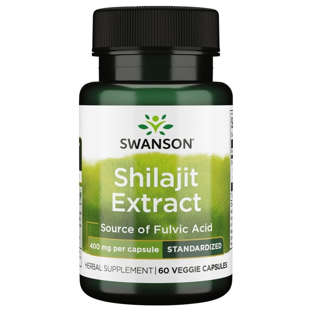 Swanson Shilajit Extract - kasviperäisten täydentää edistää solujen kasvua tukea - Natural Formula yleistä hyvinvointia - (400 Milligrams 60 Veg kapselia)