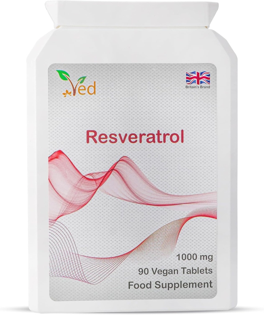 Ved RESVERATROL 1000 mg 90 tablett, potenta antioxidanter och främjar anti-aging, kardiovaskulärt stöd, 90 dagars leverans per flaska.