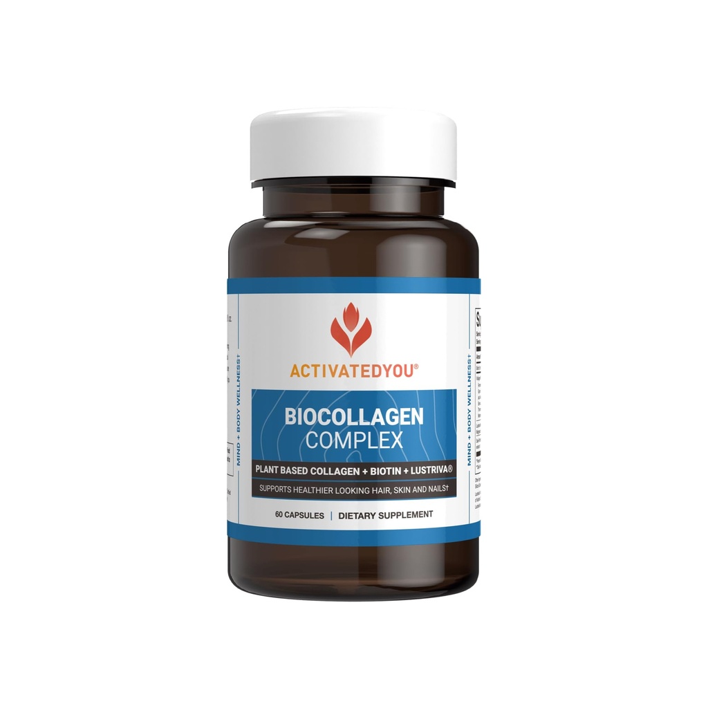 ActiveYou BioCollagen Complex Plant-Based Collagen for Women & Men - Suunniteltu edistämään ihon kiinteyttä, lihasvoimaa ja hiusten määrä, 2 Päivittäiset kapselit tukee nuorten ulkonäkö & yhteinen liikkuvuus