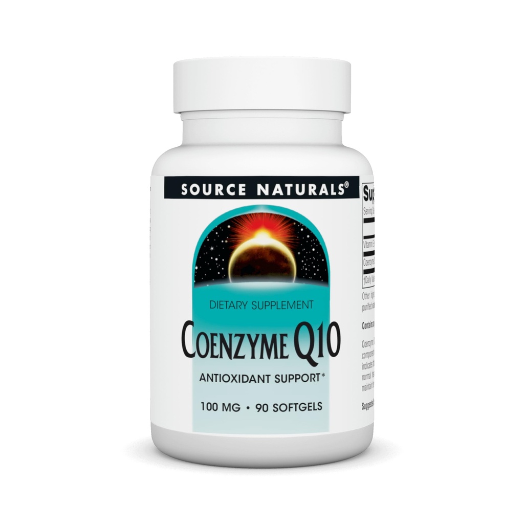 Source Naturals Coenzyme Q10 Antioksidantti Support 100 mg sydämen, aivojen, immuniteetin, & maksan tuki* - 90 Softgels