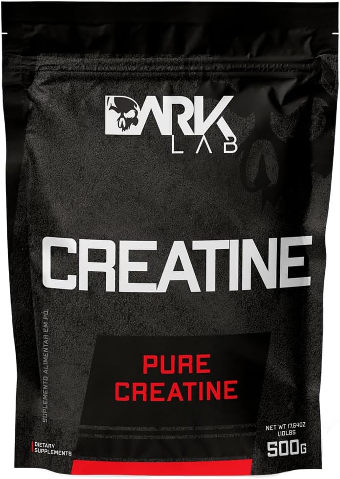 Dark Lab Creatine Monohydrat 166 portioner, 100% Pure Creatine 500g, Supplement for Muscle Building Support, ökad styrka, energi och förbättrad atletisk prestanda