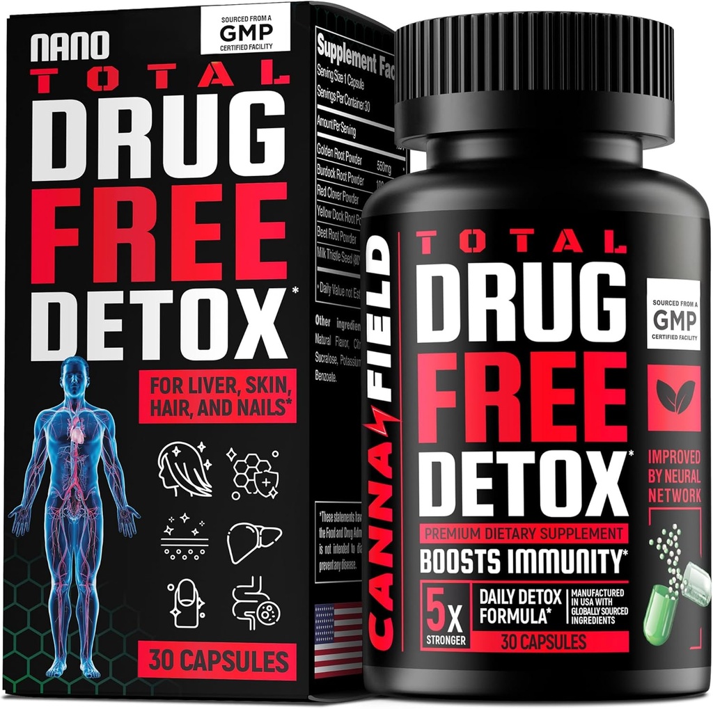 Total Detox och Liver Cleanse - USA Made - 5-dagar Detox - Naturliga gifter renare för hud, hår, naglar, gut - Mega Support och reparation - Natural Herbal Health Formel, Immune Support