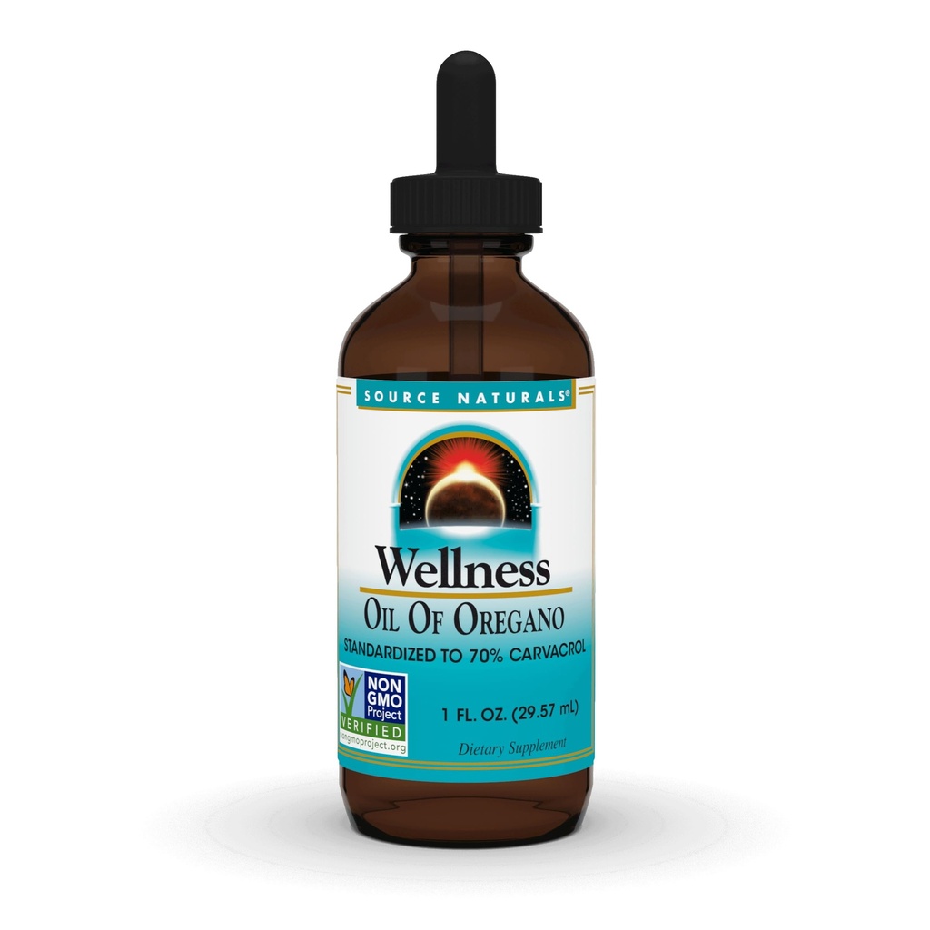 Source Naturals Wellness Oil of Oregano, Standardoitu 70% Carvacrol* - 1 Fluid oz