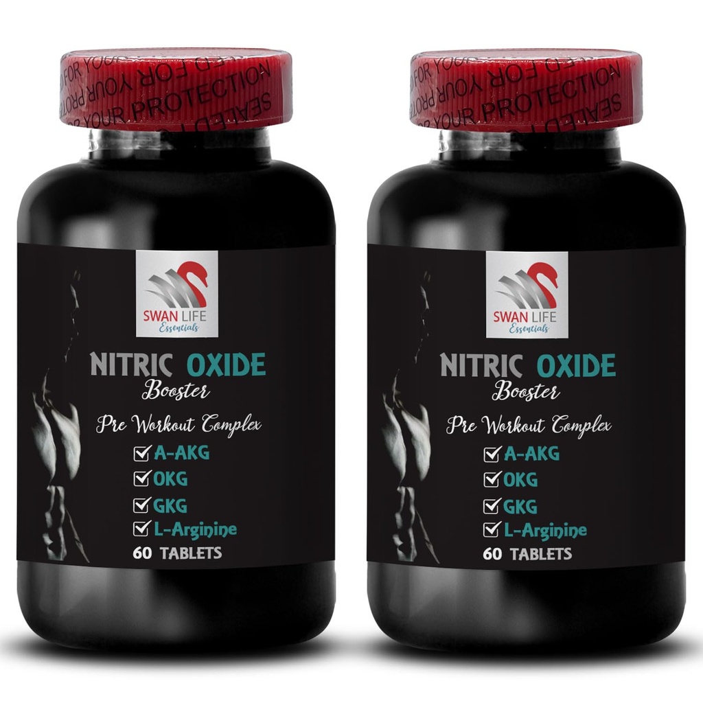 Päivittäinen täydennys - NITRIC OXIDE BOOSTER - Typpioksidi täydentää miehille, Liikunta täydentää, Suorituskyky boost, Teho keskittyä, kestävyys kaava, Endurance tehoste, lihasten tehostajana 2 pullo 120 Tabs