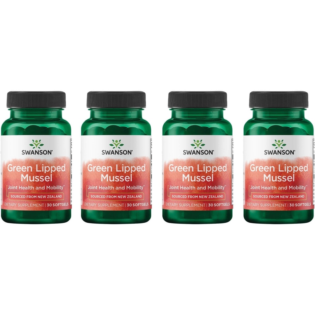 Swanson Uusi-Seelanti Vihreä Lipped Mussel Oil 30 Sgels (4 pakkaus)
