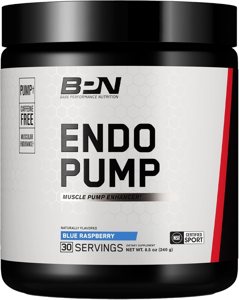 BARE SUORITUSKYVYTYS, BPN Endo Pump Pre-Workout Lihaspumppu Enhancer, lisääntynyt veren virtaus / Oxygen Kuljetus lihakset, sininen vadelma
