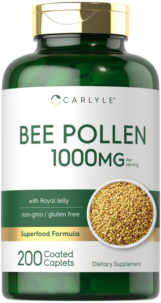 Carlyle Bee Pollen Supplement . 1000mg... 200 Caplets...