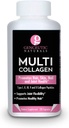 Genceutic Naturals Multi Collagen Capsules Tyypit I, II, III, V & X - 120 Veg Caps - terveelle hiusiholle, kynnet 1500 mg ei-GMO, pastöroitu, häkki vapaa ja julma vapaa lähde