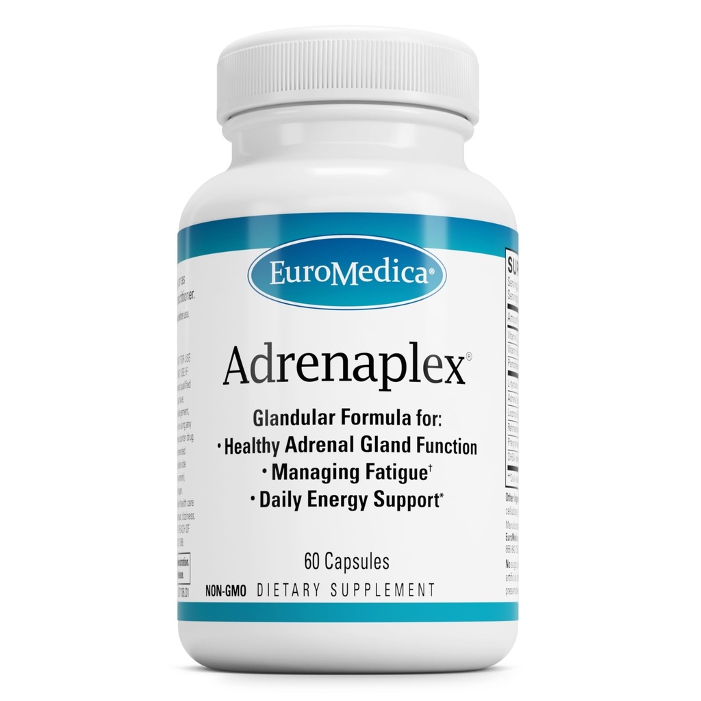 EuroMedica Adrenaplex - Lisämunuaisen Gland Function Supplement - Glandulaarinen tuki täydentää vitamiineja C & B6 - tukee terve lisämunuaisen toiminto - Pidä pois lasten - 60 kapselia
