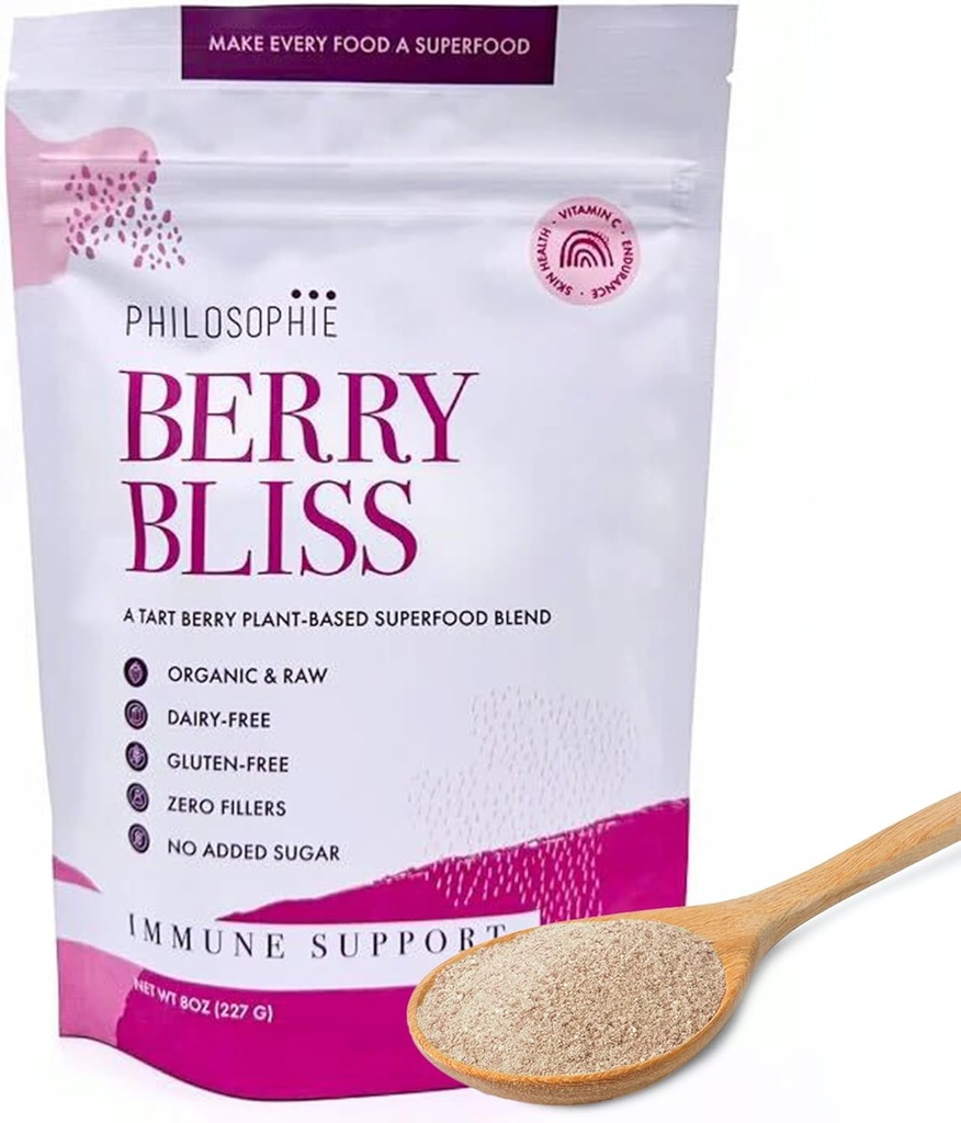 Philosophie Plant Based Superfood Powder - Vegan Protein Pulver med Rice Protein, Maca Root Powder & Acai Berry - Organic Dairy Free Superfood Blend - Proteinpulver utan konstgjorda sötningsmedel