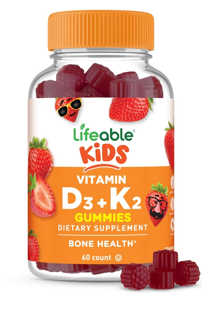 Elävät lapset D3-vitamiini K2 Gummies ... 1000iu D3 ja K2 100mcg...
