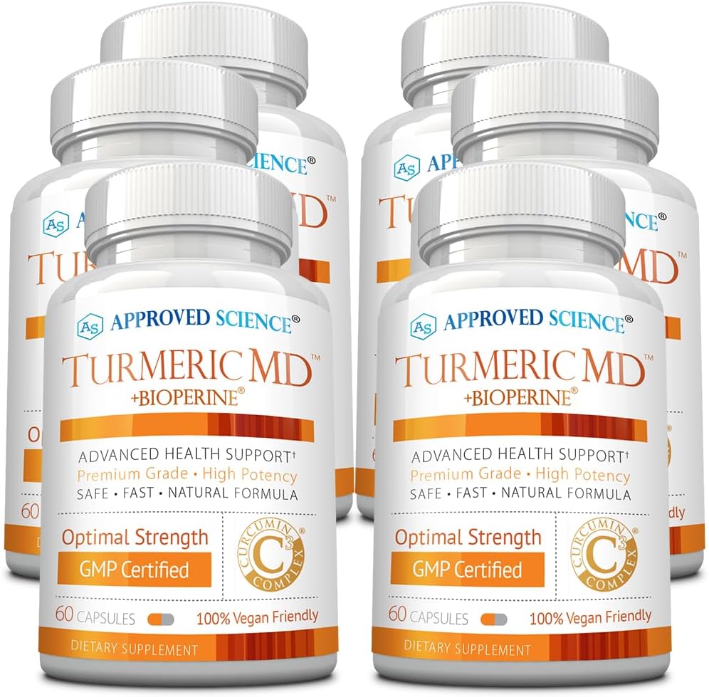 Hyväksytty Science Turmeric MD - BioPerine & 95% Standarded Turmeric Curcuminoids - 360 kapselia (6 kuukauden toimitus)
