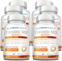 Hyväksytty Science Turmeric MD - BioPerine & 95% Standarded Turmeric Curcuminoids - 360 kapselia (6 kuukauden toimitus)