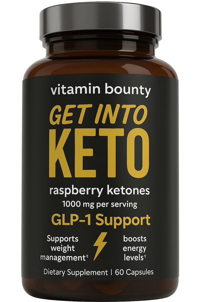 Vitamiini Bounty Premium Vadelma Ketones täydennysosa - Keto pillereitä laihtuminen - edistää Ketoosi ja aineenvaihdunta tuki - Keto ruokavalio apu - energia Boost naisten ja miesten - 60 kapselia