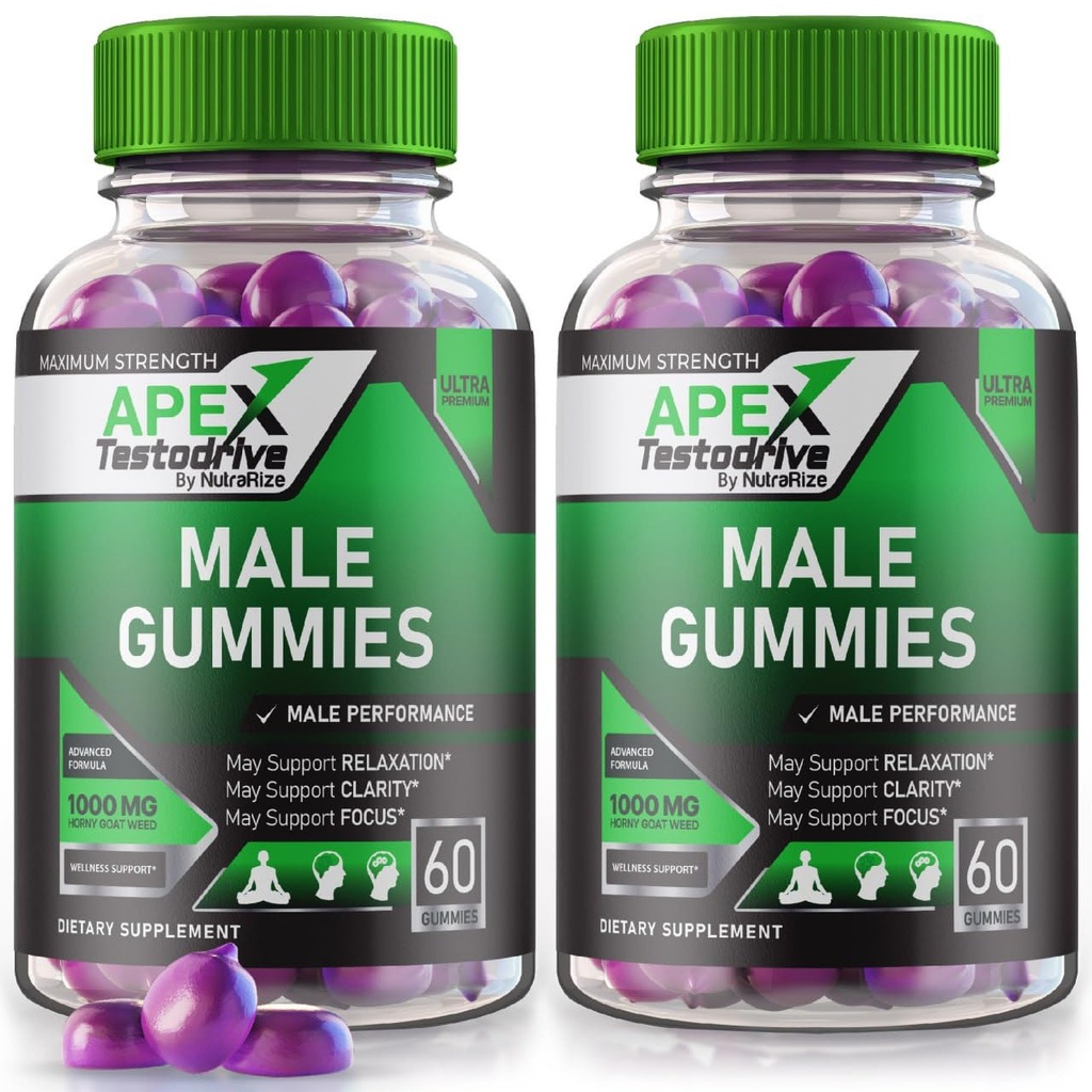 (2 Pack) Apex Testodrive, Apex Testodrive Dietary Supplement för Män, Apex Testodrive Won All-Natural Formel för Total Wellness och Peak Performance, Apex Testo Drive Gomitas Review (120 Gummies)
