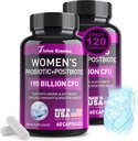 Probiotika för kvinnor 190 miljarder CFU - 10 stammar och postbiotika för Wowen- Immune, Digestive, Gut, Vaginal & Urinary Health, PH Balance- Stöder Occasional Constipation, Gas & Bloating, 120 kapsel