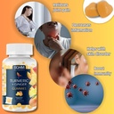 SOHM Turmeric Ginger Gummies inkivääri, 60 yksilöllisesti kääritty, auttaa ihoa häiriöt, tukee yhteistä terveyttä - Pineapple maku Gummies aikuisille