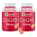 Qunol CoQ10 Gummies, CoQ10 100mg, Delicious Gummy Supplements, hjälper till att stödja hjärthälsa, Vegan, Gluten Free, Ultra High Absorption, 2 Month Supply (60 Count, Pack of 2)