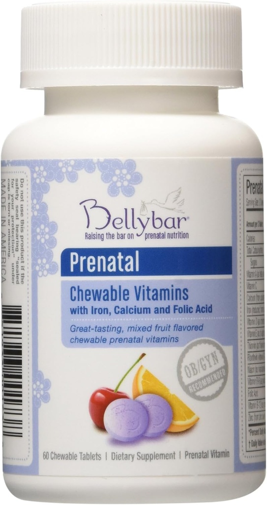 Prenataalinen pureskeltava vitamiini Bellybar 60 tablettia