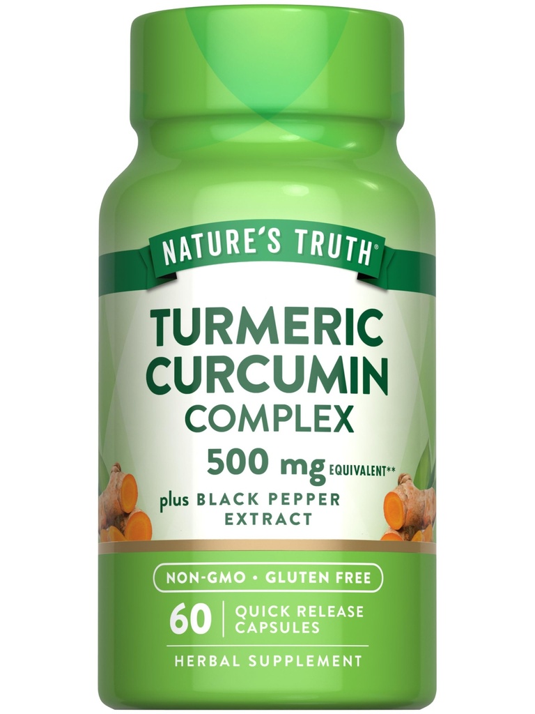 Nature's Truth Turmeric Curcumin with Black Pepper Extract ... 60 kapselia ei-GMO ja gluteeniton Complex Supplement