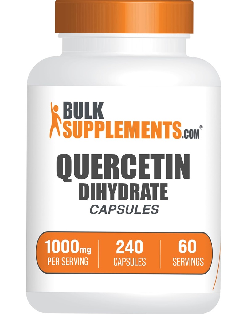 BulkSupplements.com Quercetin Dihydraatti kapselit - Quercetin lisäravinteet, antioksidantteja täydentää - 4 kapselia per tarjoilu, 240 Count (pakkaus 1)
