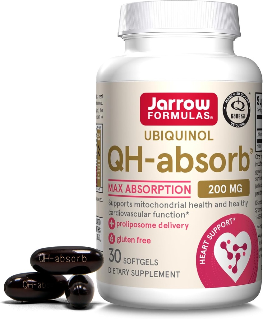 Jarrow Formulas CoQ10 200mg Softgels - 30 Day Supply, Ubiquinol Co Q 10 Supplement för hjärt-kärlhälsa, 30 Softgels