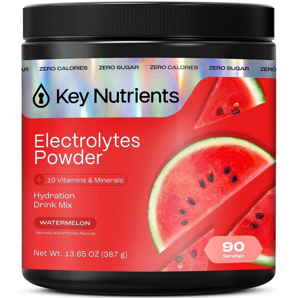 Avainaineet Multivitamiini Elektrolyyttejä Powder No Sugar Recovery - Virkistävä Watermelon Elektrolyyttijauhe - Hydraation Powder - Ei kaloreita, Gluteeniton Elektrolyyttejä Powder - 90 tarjoilua
