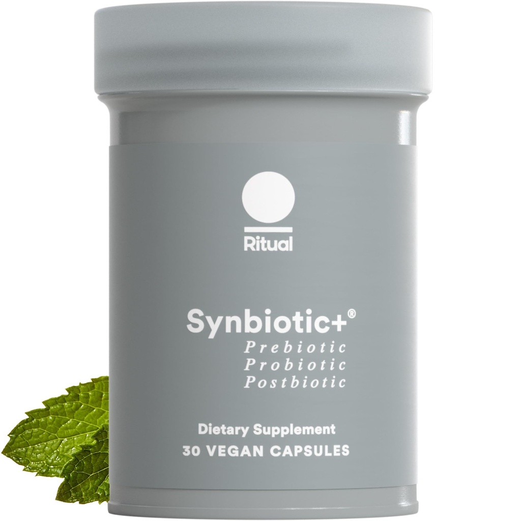 Rituaalisynbiootti+ Probiootti, prebiootti, Postbiootti, 3-in-1 lisä Gut Health and Digestive Support, Säännöllisyys, Bloat, Immuuni, Vegan Viivästynyt päivittäin kapseli, naiset ja miehet, 30 päivää