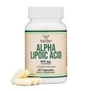 Alpha Lipoic Acid 600mg per portion, 60 kapslar (Tredje part testad, icke-GMO, Gluten Free, Vegan Safe) Potent Antioxidant för neuropati och kardiovaskulär hälsa (ALA Supplement) av Double Wood