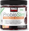 Force Factor ProbioSlim Kombucha Gummies for digestiivinen terveys, probiootit naisille ja probiootit miesten Made 5 miljardia PMY, Kombucha SCOBY Probiootti Gummies, Persikka, 60 Gummies